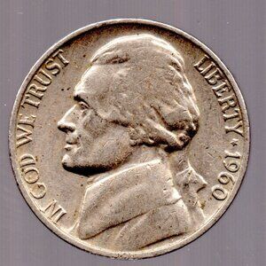 Vintage 1960 Jefferson nickel - Estate Find